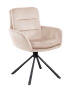 Fever - Poltrona beige effetto velluto a coste - 60x64x89 cm