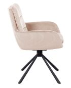 Fever - Poltrona beige effetto velluto a coste - 60x64x89 cm