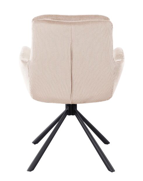 Fever - Poltrona beige effetto velluto a coste - 60x64x89 cm