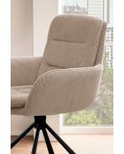 Fever - Poltrona beige effetto velluto a coste - 60x64x89 cm