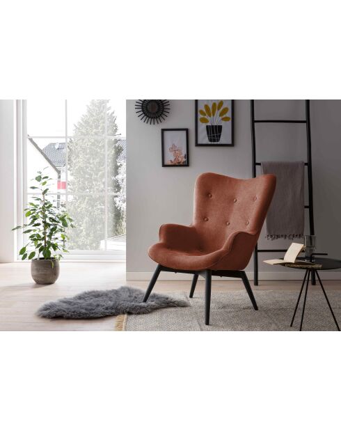 Fever - Fauteuil cuivre, tissu texturé - 80x99x92 cm