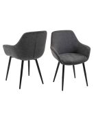 Fever - Lot de 2 fauteuils anthracite/noir- 64x59x86 cm