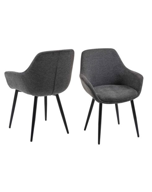 Fever - Set de 2 sillones antracita/negro - 64x59x86 cm