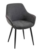 Fever - Lot de 2 fauteuils anthracite/noir- 64x59x86 cm
