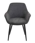 Fever - Lot de 2 fauteuils anthracite/noir- 64x59x86 cm