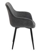 Fever - Lot de 2 fauteuils anthracite/noir- 64x59x86 cm