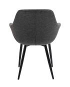 Fever - Lot de 2 fauteuils anthracite/noir- 64x59x86 cm