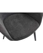 Fever - Lot de 2 fauteuils anthracite/noir- 64x59x86 cm