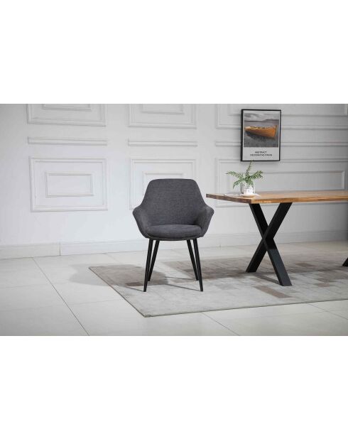 Fever - Set de 2 sillones antracita/negro - 64x59x86 cm