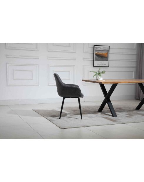 Fever - Lot de 2 fauteuils anthracite/noir- 64x59x86 cm
