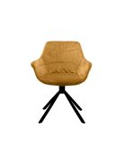 Fever - Poltrona trapuntata a nido d'ape in velluto giallo senape - 64x63x82 cm