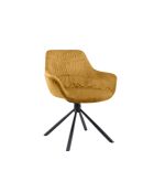 Fever - Poltrona trapuntata a nido d'ape in velluto giallo senape - 64x63x82 cm