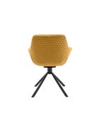 Fever - Poltrona trapuntata a nido d'ape in velluto giallo senape - 64x63x82 cm