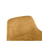 Fever - Poltrona trapuntata a nido d'ape in velluto giallo senape - 64x63x82 cm