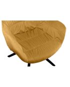 Fever - Poltrona trapuntata a nido d'ape in velluto giallo senape - 64x63x82 cm