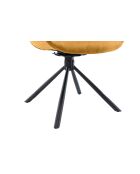 Fever - Poltrona trapuntata a nido d'ape in velluto giallo senape - 64x63x82 cm