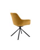 Fever - Poltrona trapuntata a nido d'ape in velluto giallo senape - 64x63x82 cm