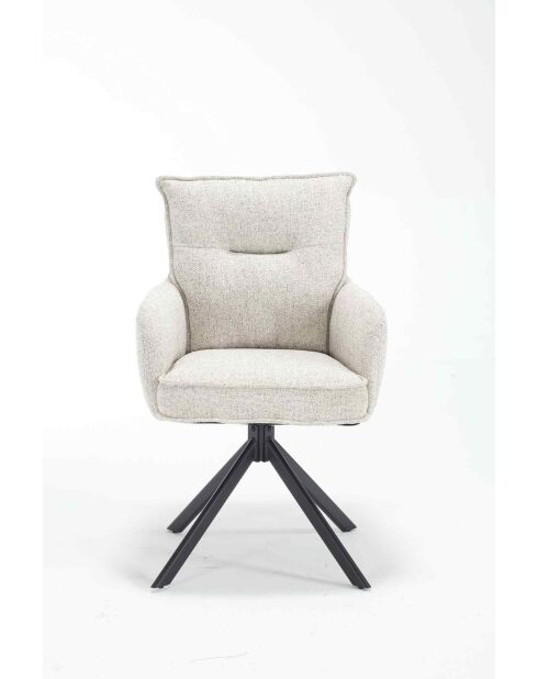 Fever - Poltrona beige in tessuto strutturale - 60x67x93 cm