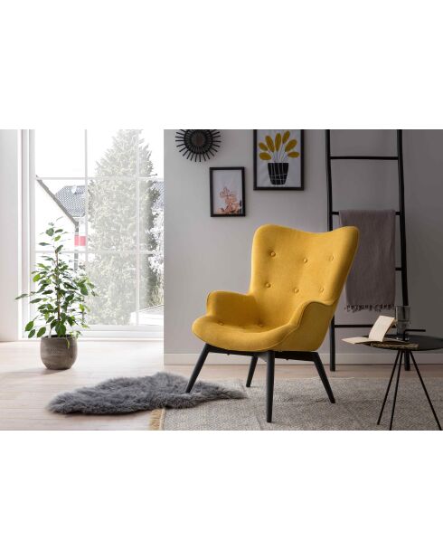 Fever - Poltrona gialla, tessuto testurizzato - 80x99x92 cm