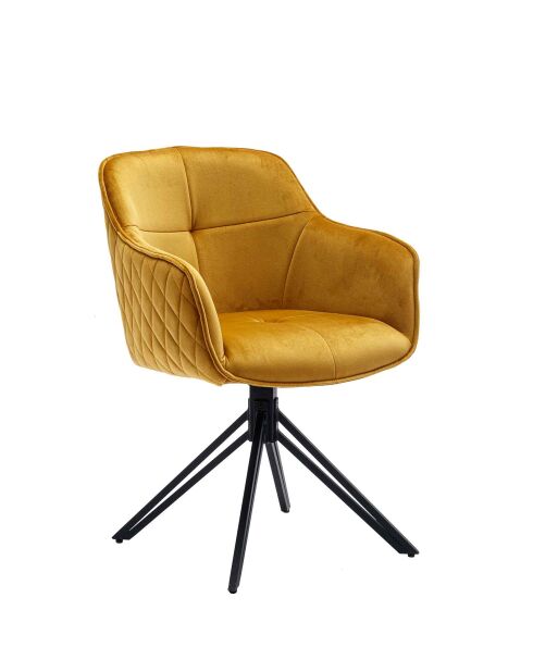 Fever - Poltrona trapuntata a nido d'ape, gialla - 59x60x83 cm