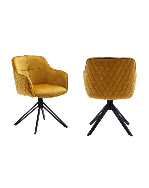 Fever - Poltrona trapuntata a nido d'ape, gialla - 59x60x83 cm