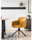 Fever - Poltrona trapuntata a nido d'ape, gialla - 59x60x83 cm