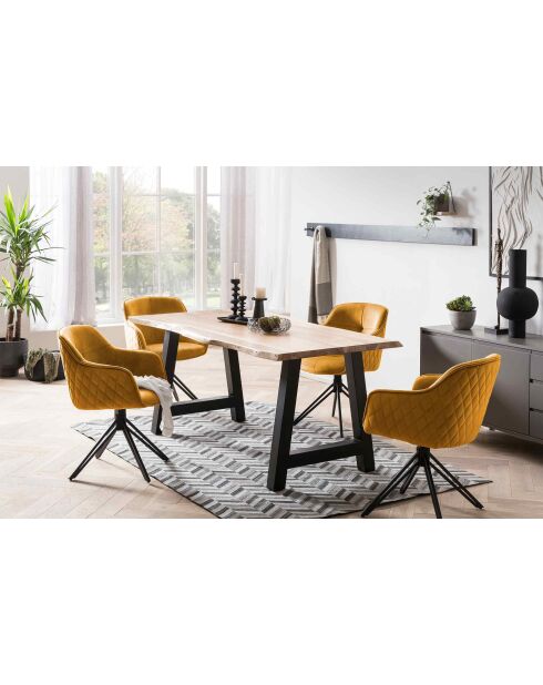 Fever - Poltrona trapuntata a nido d'ape, gialla - 59x60x83 cm