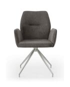 Fever - Fauteuil avec fonction pivotante à 180 °, gris foncé argenté - 60x62x89 cm