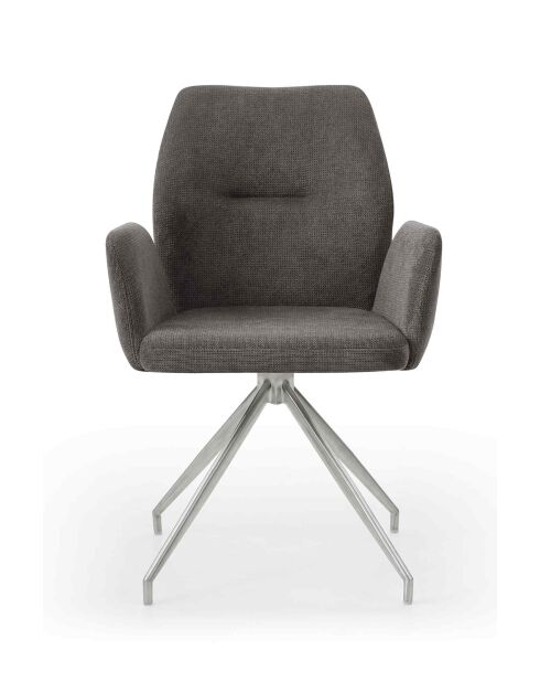Fever - Fauteuil avec fonction pivotante à 180 °, gris foncé argenté - 60x62x89 cm