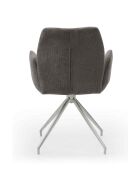 Fever - Fauteuil avec fonction pivotante à 180 °, gris foncé argenté - 60x62x89 cm