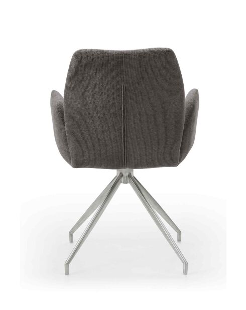 Fever - Fauteuil avec fonction pivotante à 180 °, gris foncé argenté - 60x62x89 cm