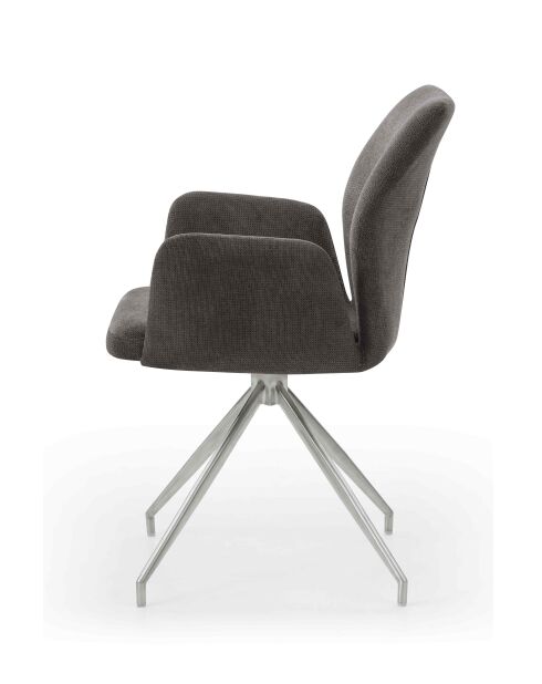 Fever - Fauteuil avec fonction pivotante à 180 °, gris foncé argenté - 60x62x89 cm
