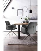 Fever - Fauteuil avec fonction pivotante à 180 °, gris foncé argenté - 60x62x89 cm