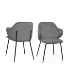 Fever - Set di 2 poltrone grigio/nero - 54x55x83 cm