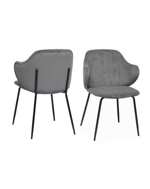 Fever - Set di 2 poltrone grigio/nero - 54x55x83 cm