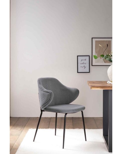 Fever - Set di 2 poltrone grigio/nero - 54x55x83 cm