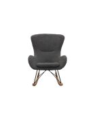 Fever - Rocking chair teddy fourrure gris - 75x102x106 cm
