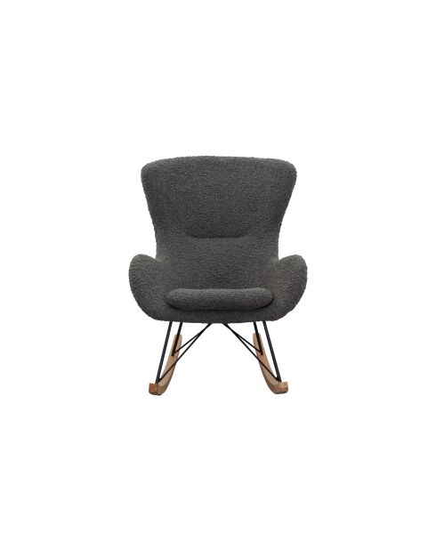 Fever - Rocking chair teddy fourrure gris - 75x102x106 cm