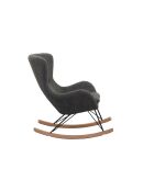 Fever - Rocking chair teddy fourrure gris - 75x102x106 cm