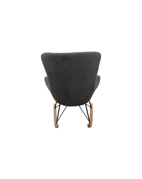 Fever - Rocking chair teddy fourrure gris - 75x102x106 cm