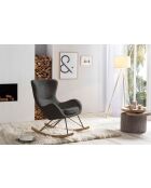 Fever - Rocking chair teddy fourrure gris - 75x102x106 cm