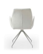 Fever - Poltrona con funzione girevole a 180° bianco crema/argento - 60x62x89 cm