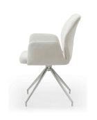 Fever - Poltrona con funzione girevole a 180° bianco crema/argento - 60x62x89 cm