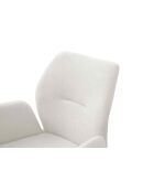 Fever - Poltrona con funzione girevole a 180° bianco crema/argento - 60x62x89 cm