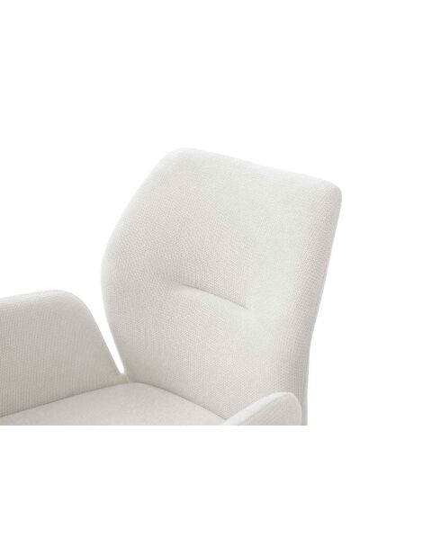 Fever - Poltrona con funzione girevole a 180° bianco crema/argento - 60x62x89 cm