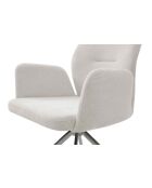 Fever - Poltrona con funzione girevole a 180° bianco crema/argento - 60x62x89 cm