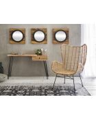 Sit - Fauteuil Rattan naturel, cadre noir antique - 75x84x113cm