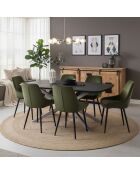 Sit - Set di 2 sedie con rivestimento verde, gambe nere - 48x57x84cm