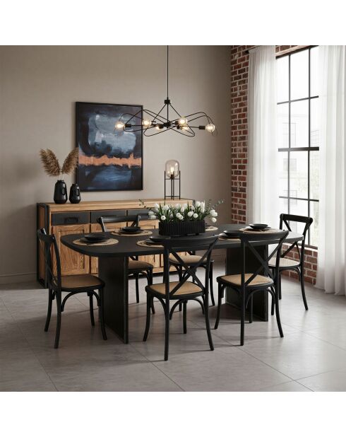 Sit - Lot de 2 chaises noires, naturelles - 48x52x89cm