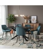 Sit — Set aus 2 Stühlen mit blauem Bezug und schwarzen Beinen — 48 x 57 x 84 cm